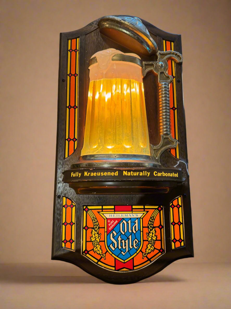 Old Style Stein Bubbling Beer Sign