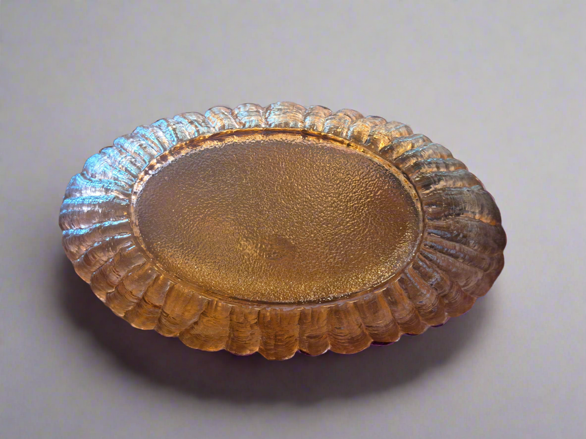 mcm pink glass oval dish
