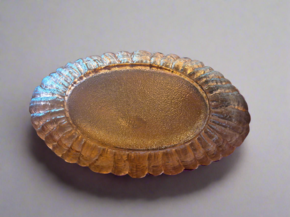 mcm pink glass oval dish