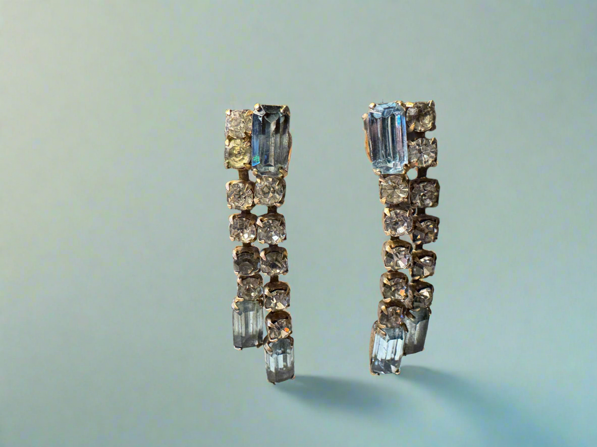 Vintage Rhinestone Dangle Earrings