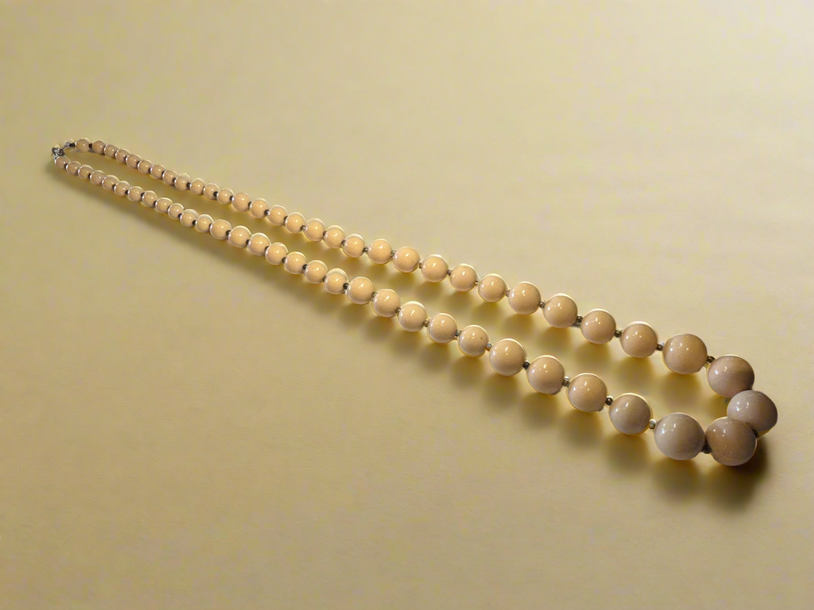 Vintage Pink Chunky Beaded Necklace