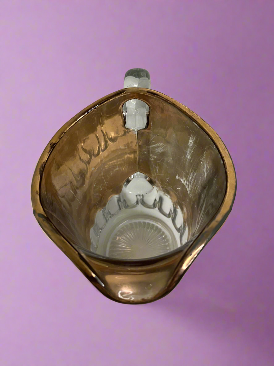 Pressed Glass Gold Pitcher