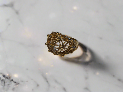 Floral Avon Gold Plated Dome Ring