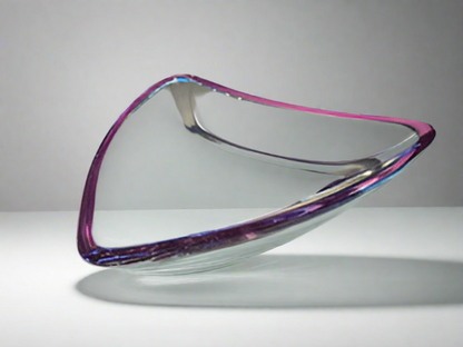 Purple Banded MCM Triangular Dish