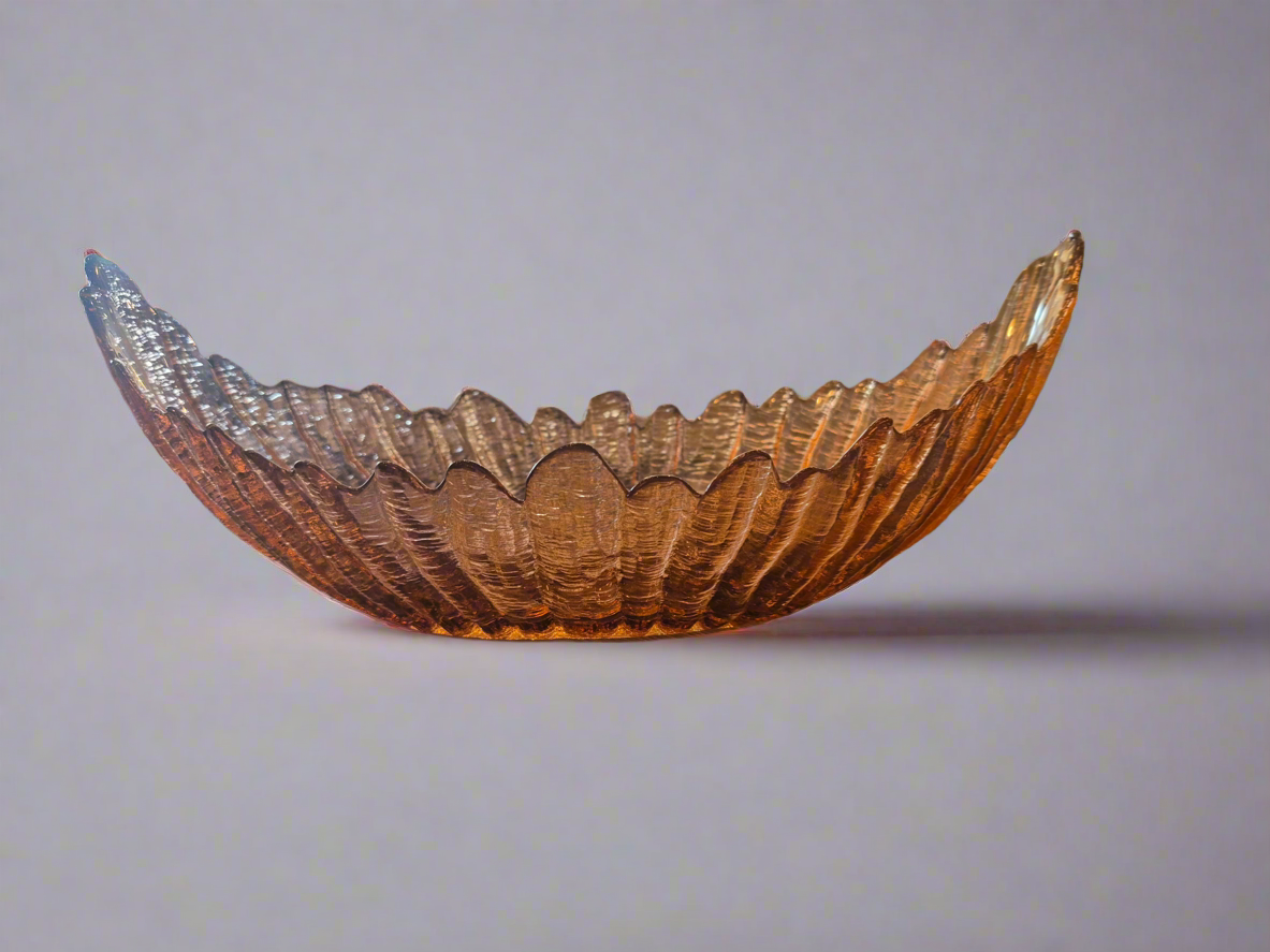 mcm pink glass oval dish