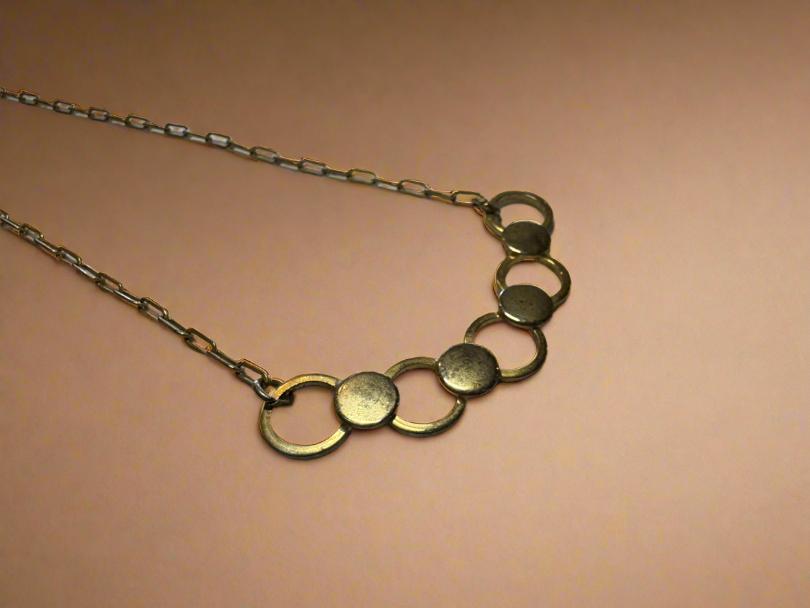 MCM Gold Toned Circle Link Necklace