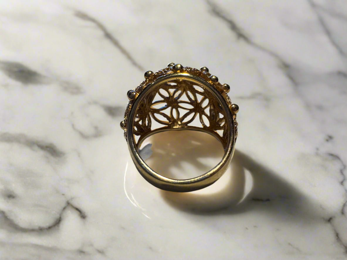 Floral Avon Gold Plated Dome Ring