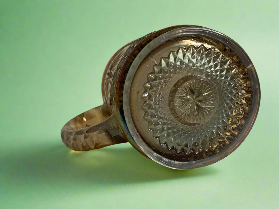 Pressed Tinted Carnival Glass Pitcher
