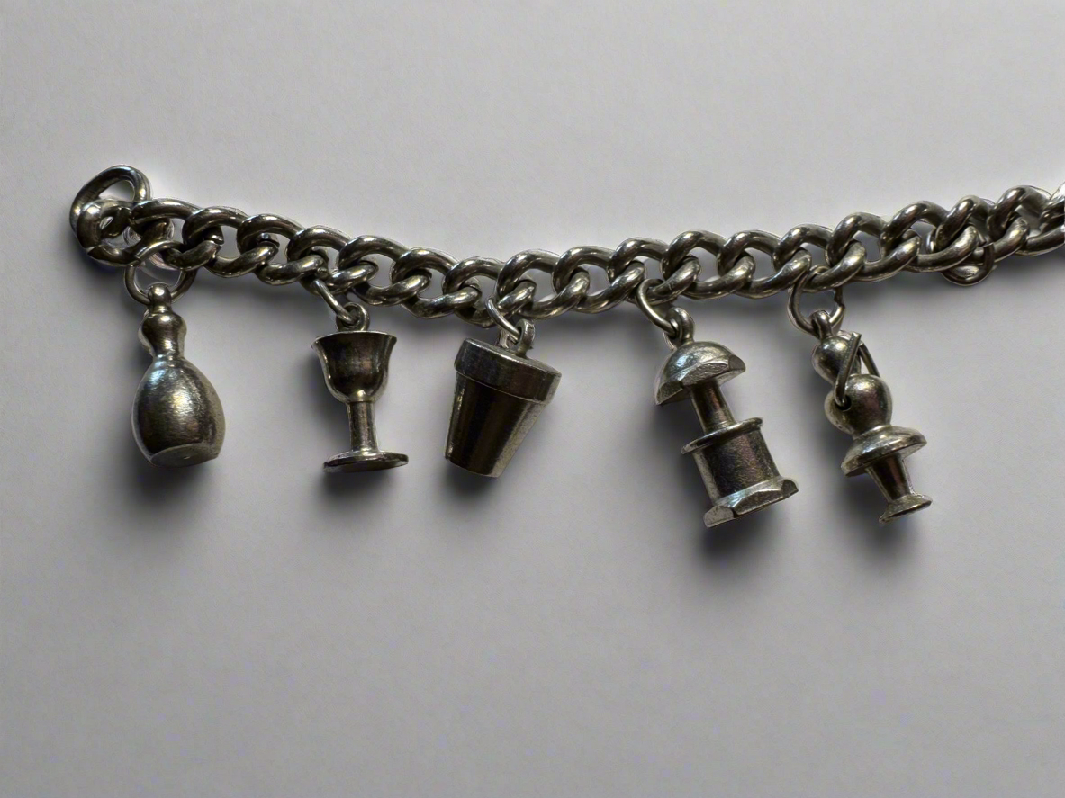 Vintage Silver Charm Bracelet