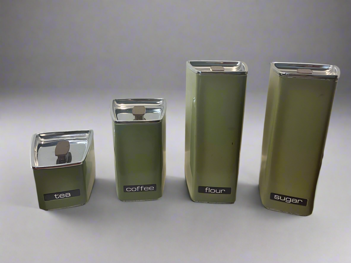 Lincoln Beauty Ware Coffee, Tea, Sugar, and Flour Canister Set