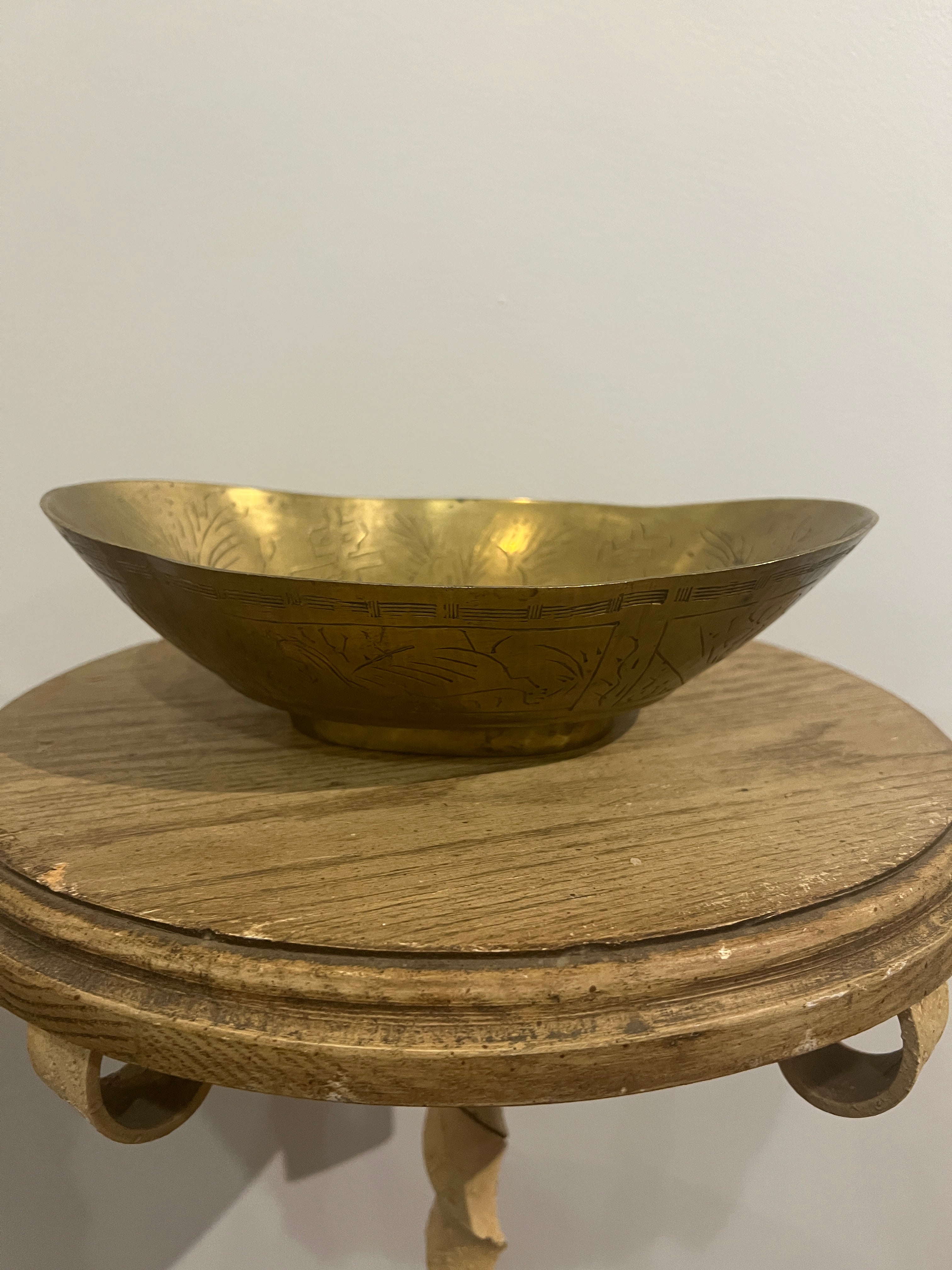 Chinese Etched Brass Bowl