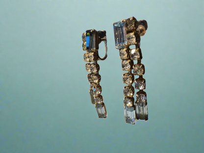 Vintage Rhinestone Dangle Earrings