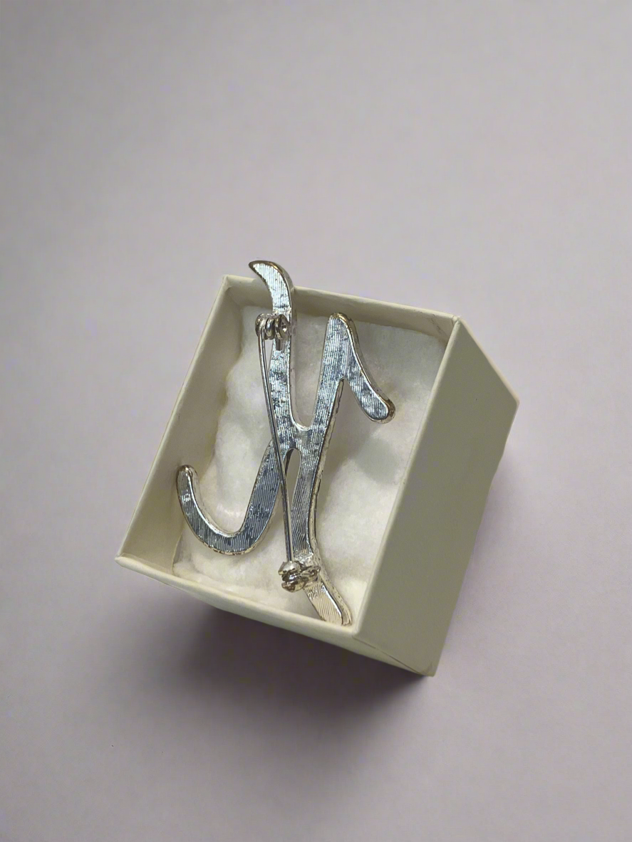 Vintage “K” Rhinestone Pin