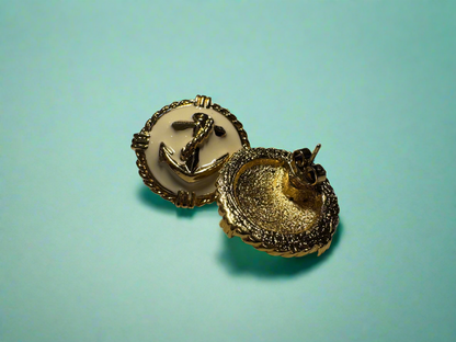 Gold Plated Nautical Anchor Earrings
