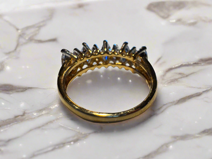 Gold Plated Marquise Cubic Zirconia Ring