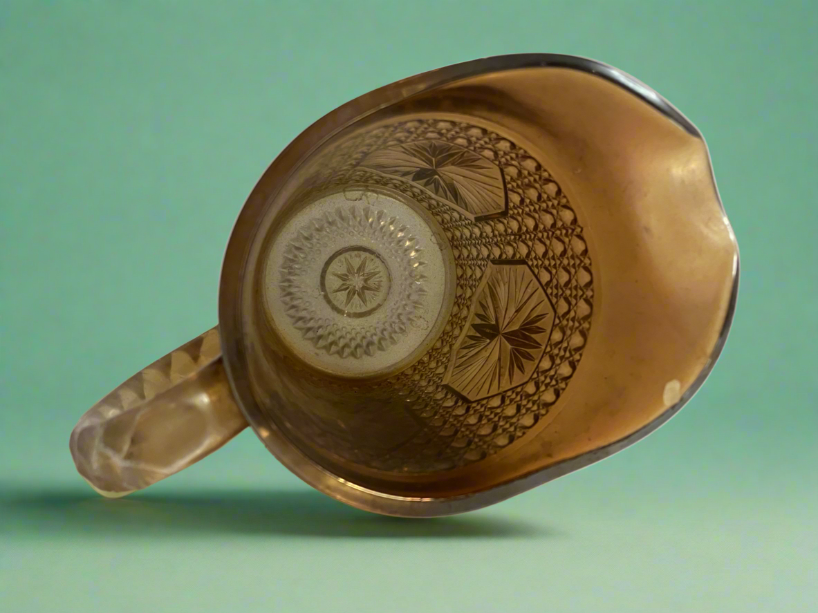 Pressed Tinted Carnival Glass Pitcher