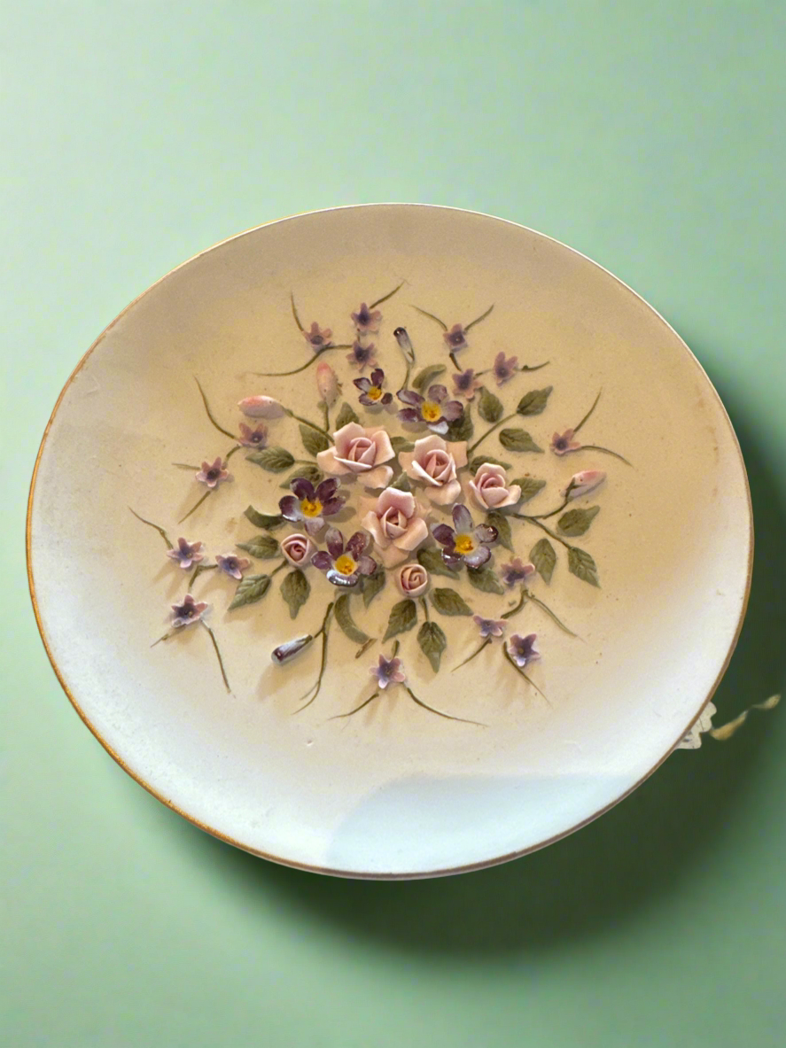 Lefton Floral Porcelain Wall Plates (Set)