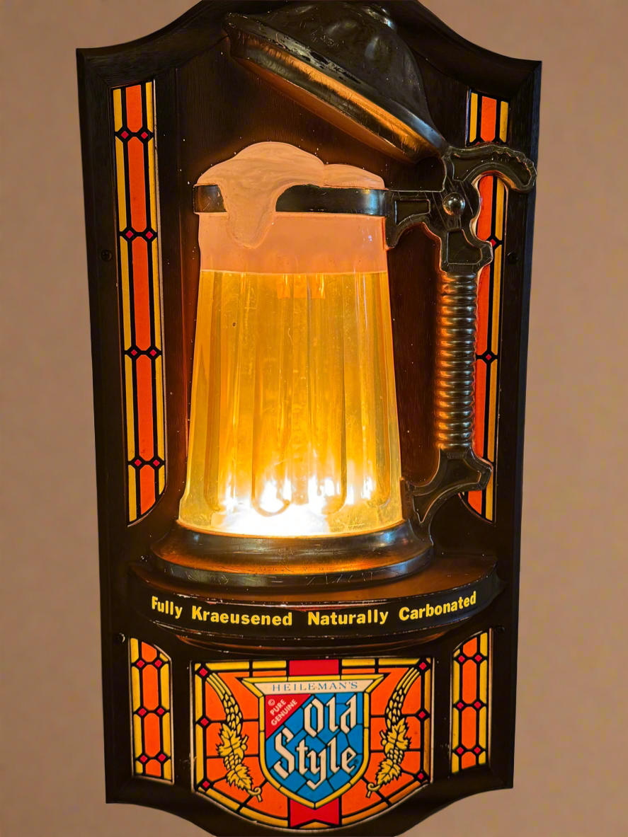 Old Style Stein Bubbling Beer Sign