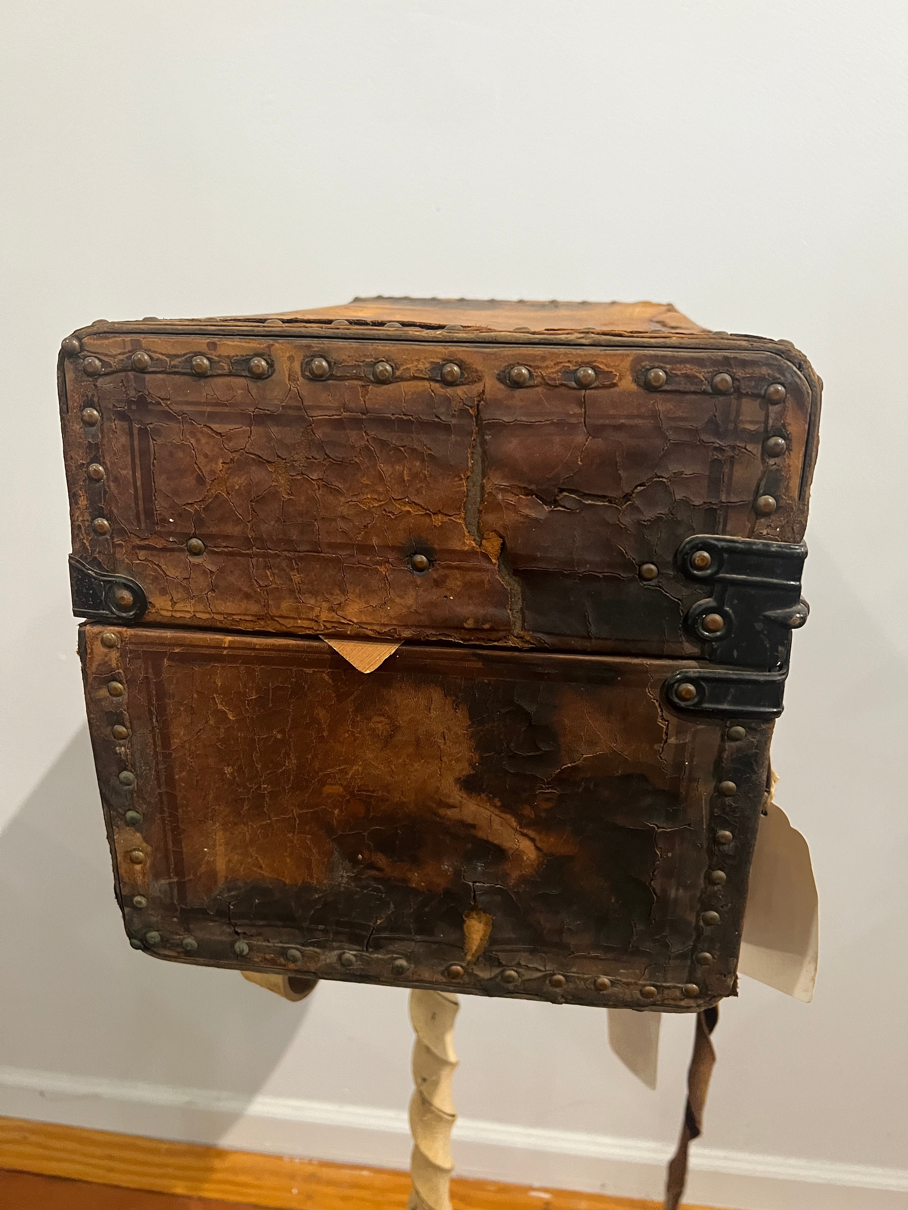 1800's Leather Train Trunk