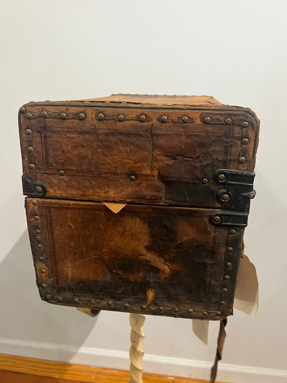 1800's Leather Train Trunk