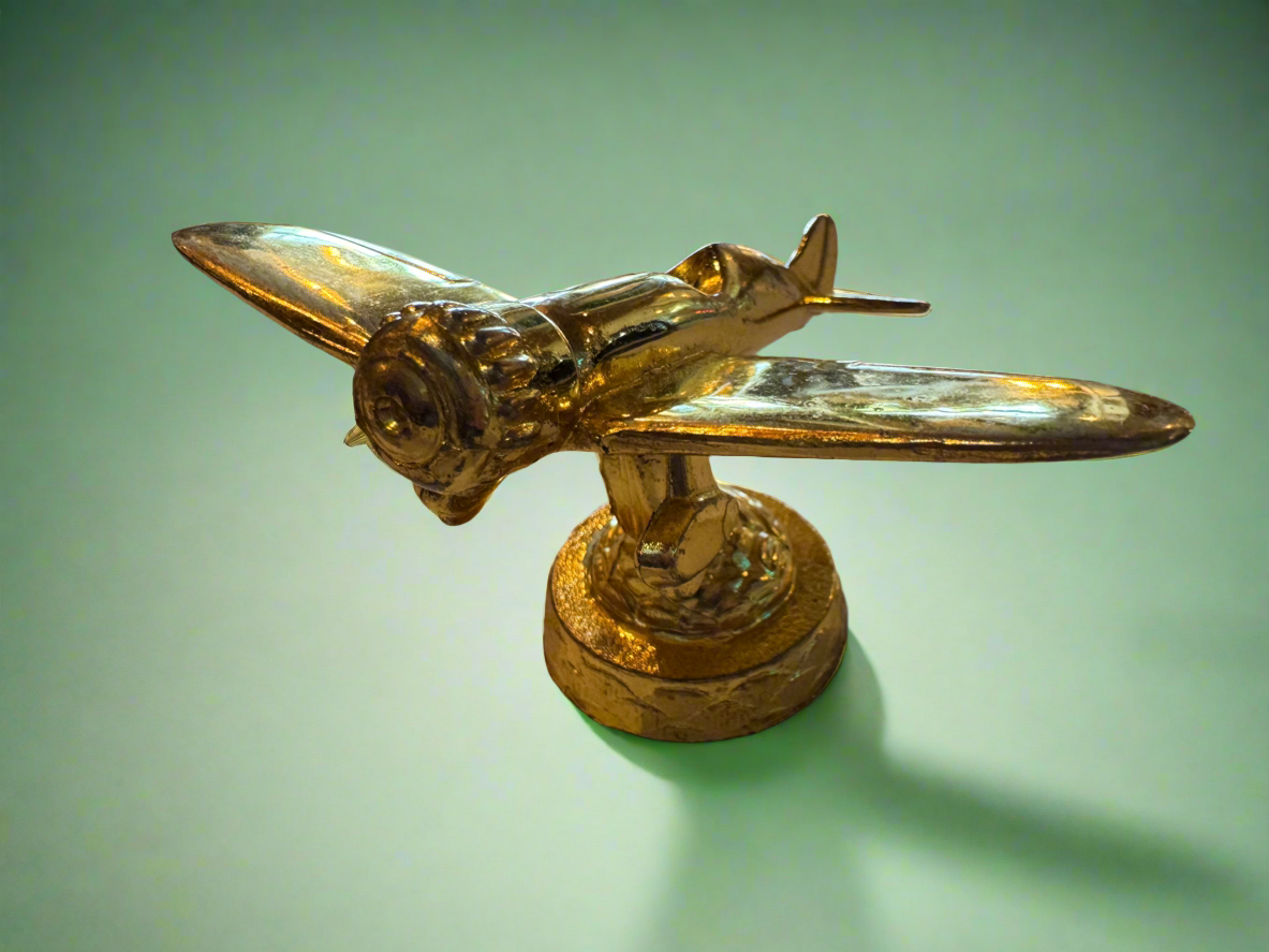 WWII Era Golden Plane Decoration