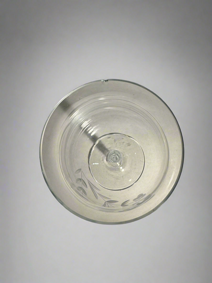 Floral Etched Wine Glass