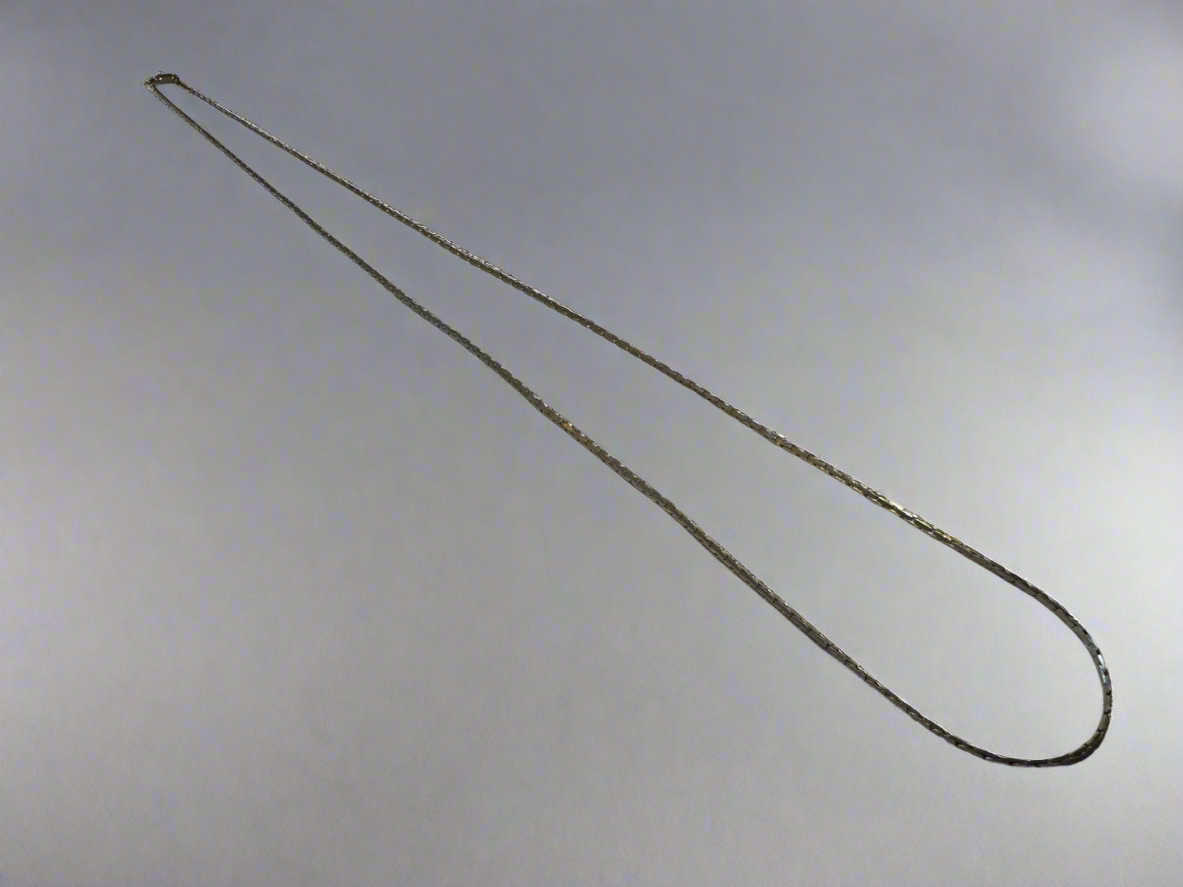 Vintage Flat Brick Link Silver Necklace