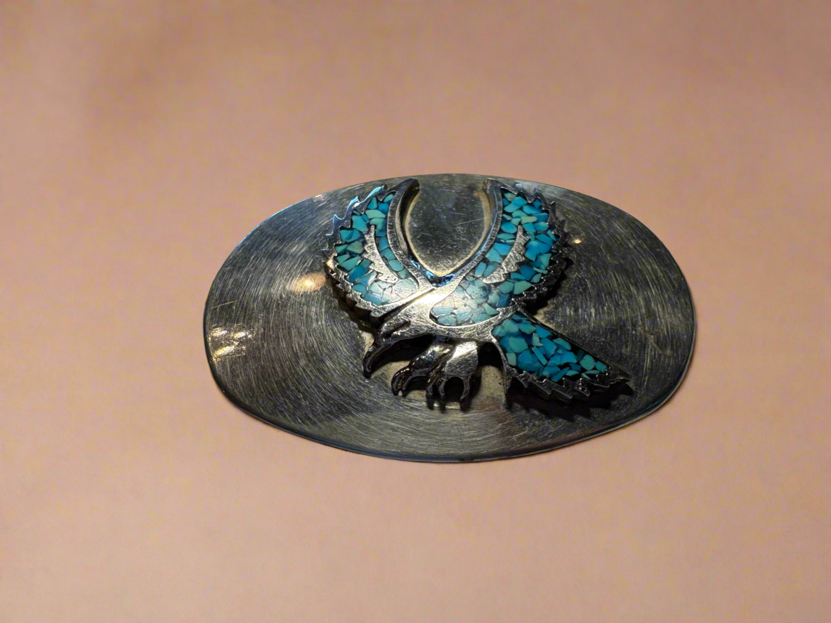 Eagle Turquoise Belt Buckle