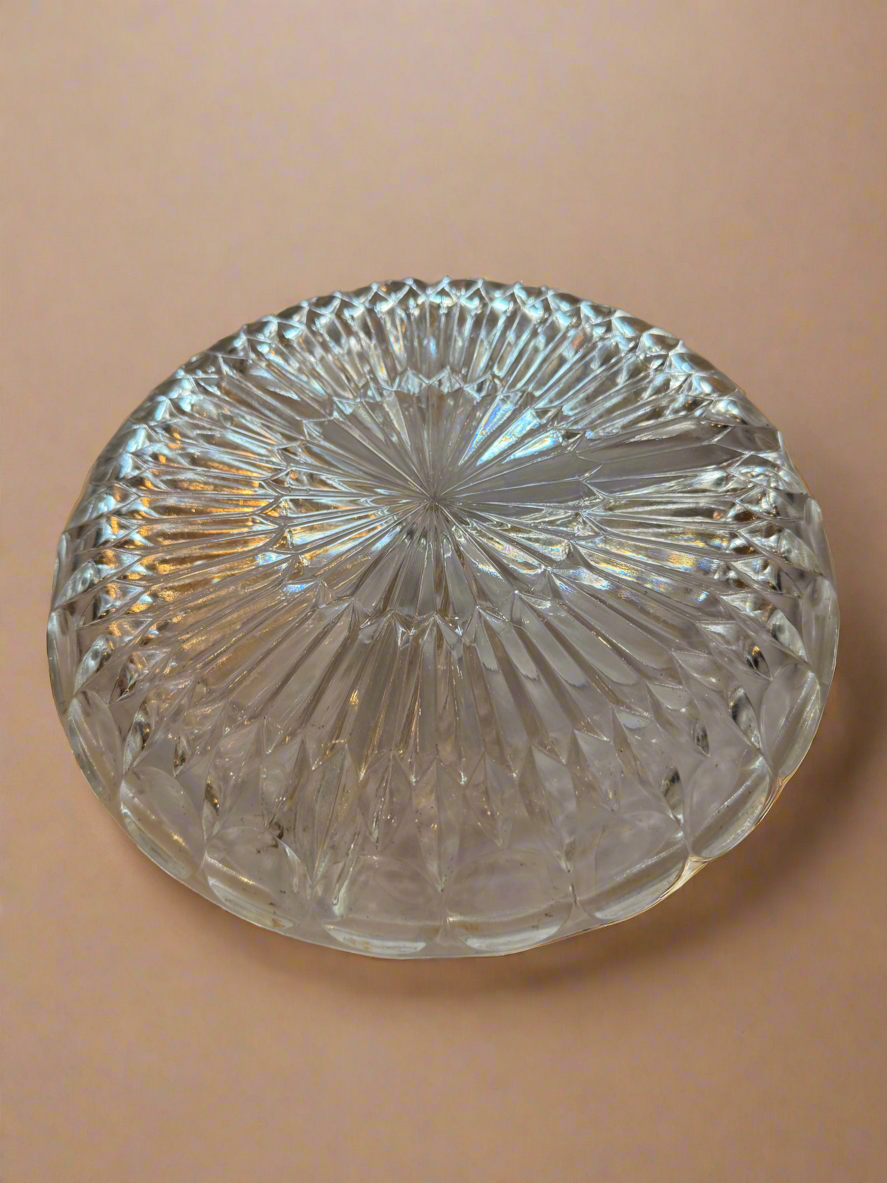 Pressed Glass 3 Section Serving Dish