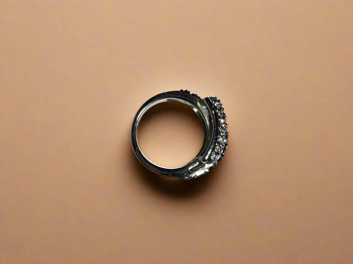 Belt Buckle Chocolate Rhinestone Ring