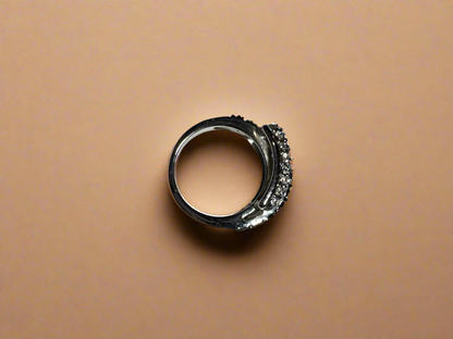 Belt Buckle Chocolate Rhinestone Ring