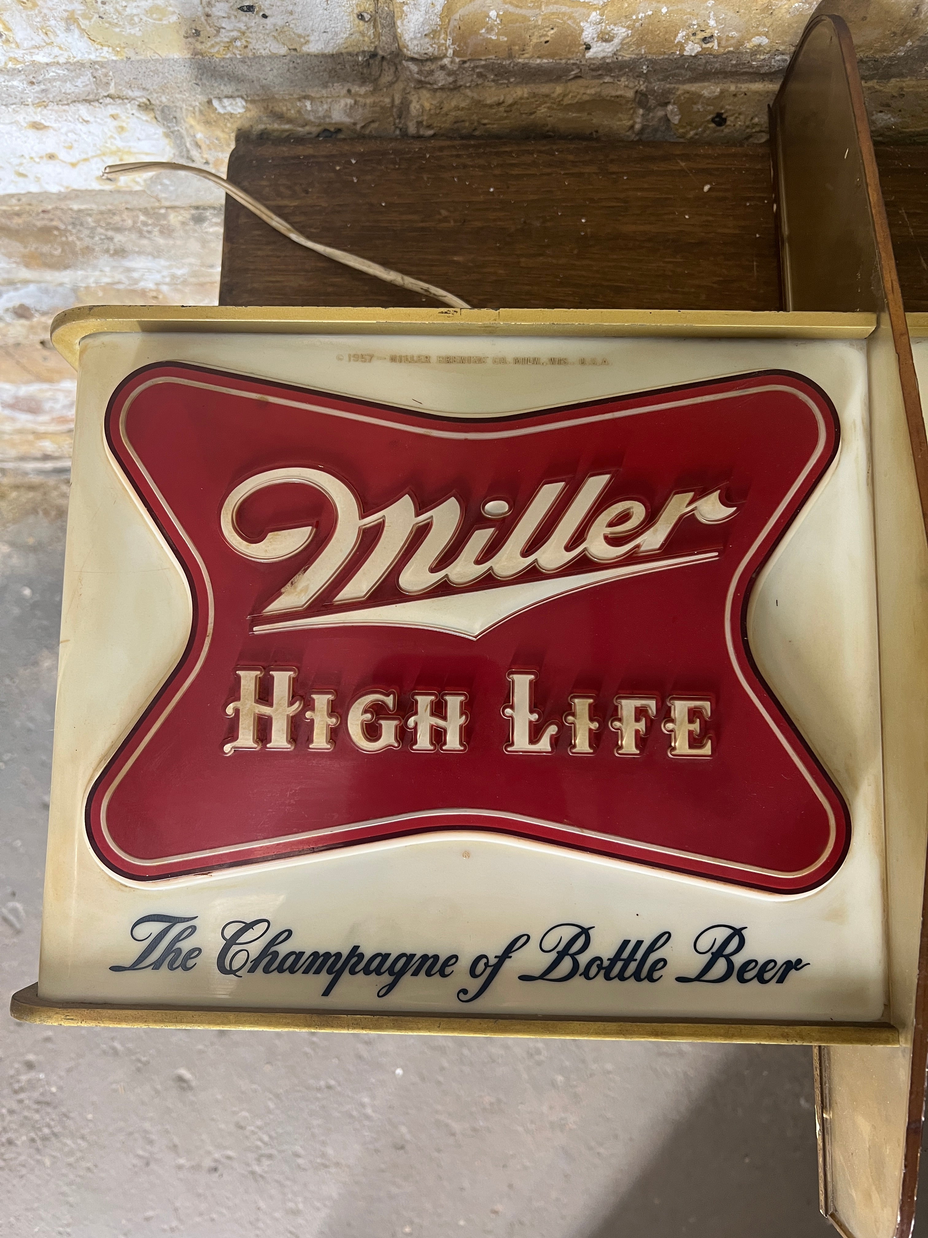 1957 Miller High Life Lighted Bar Clock