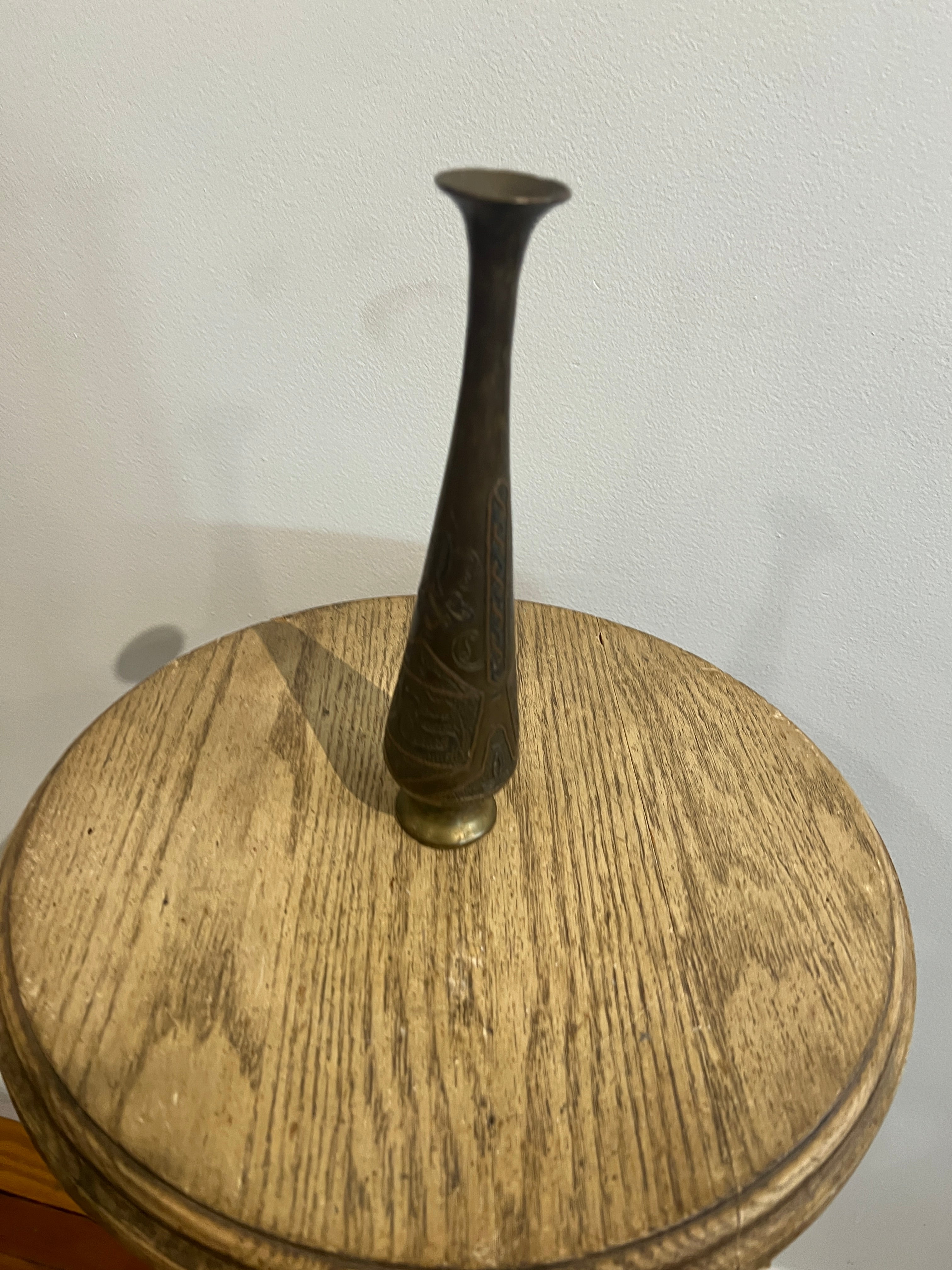 Antq Brass Arabic Vase