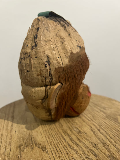 Vintage Carved Coconut Head