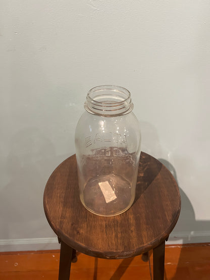 Large antique Atlas glass jar