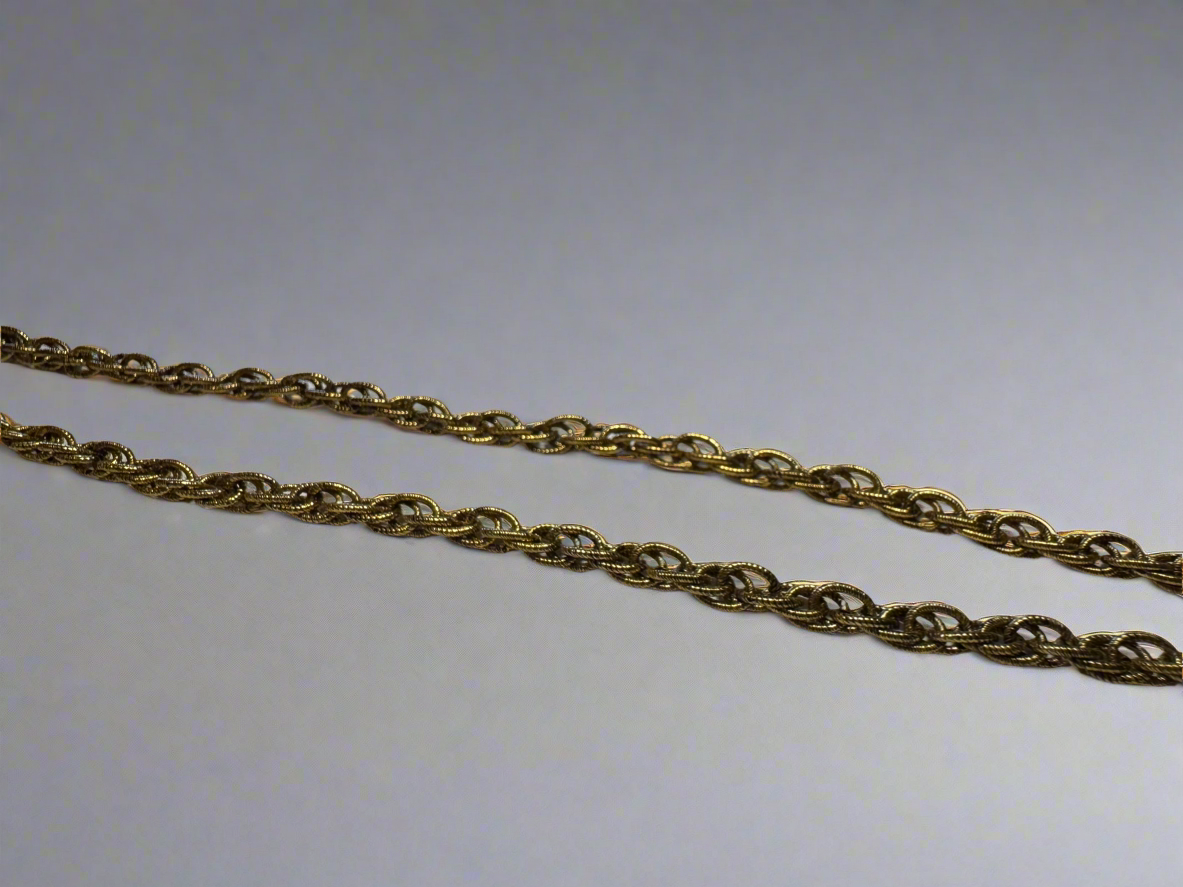 Vintage Gold Rope Chain Necklace