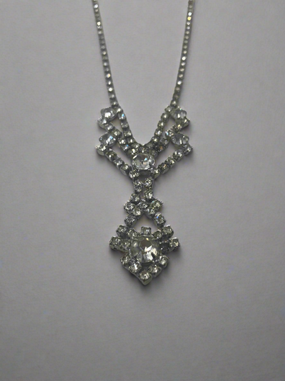 Vintage Rhinestone Bib Necklace
