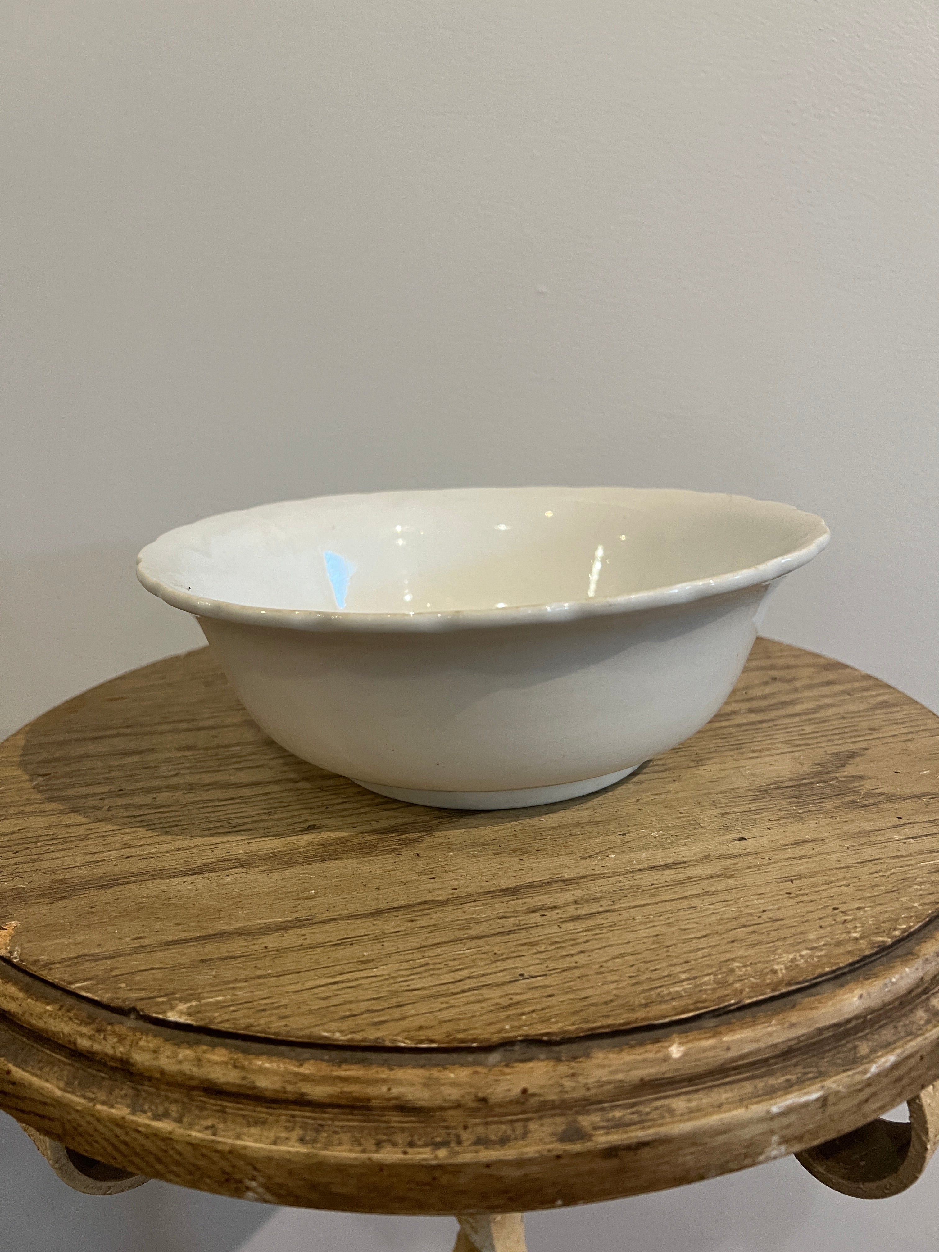 Vintage Scalloped Ceramic Bowl