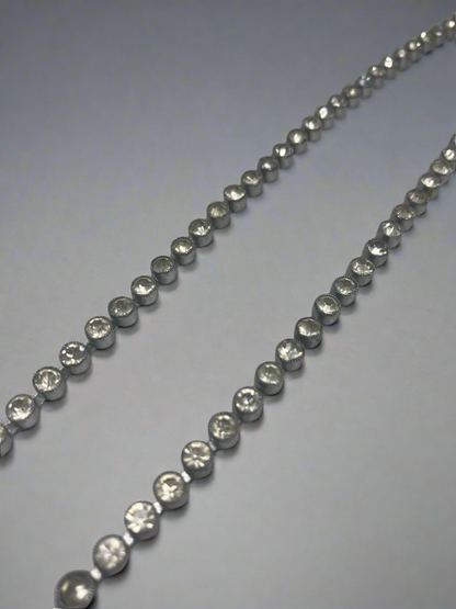 Vintage Czechoslovakian Bezel Set Rhinestone Necklace