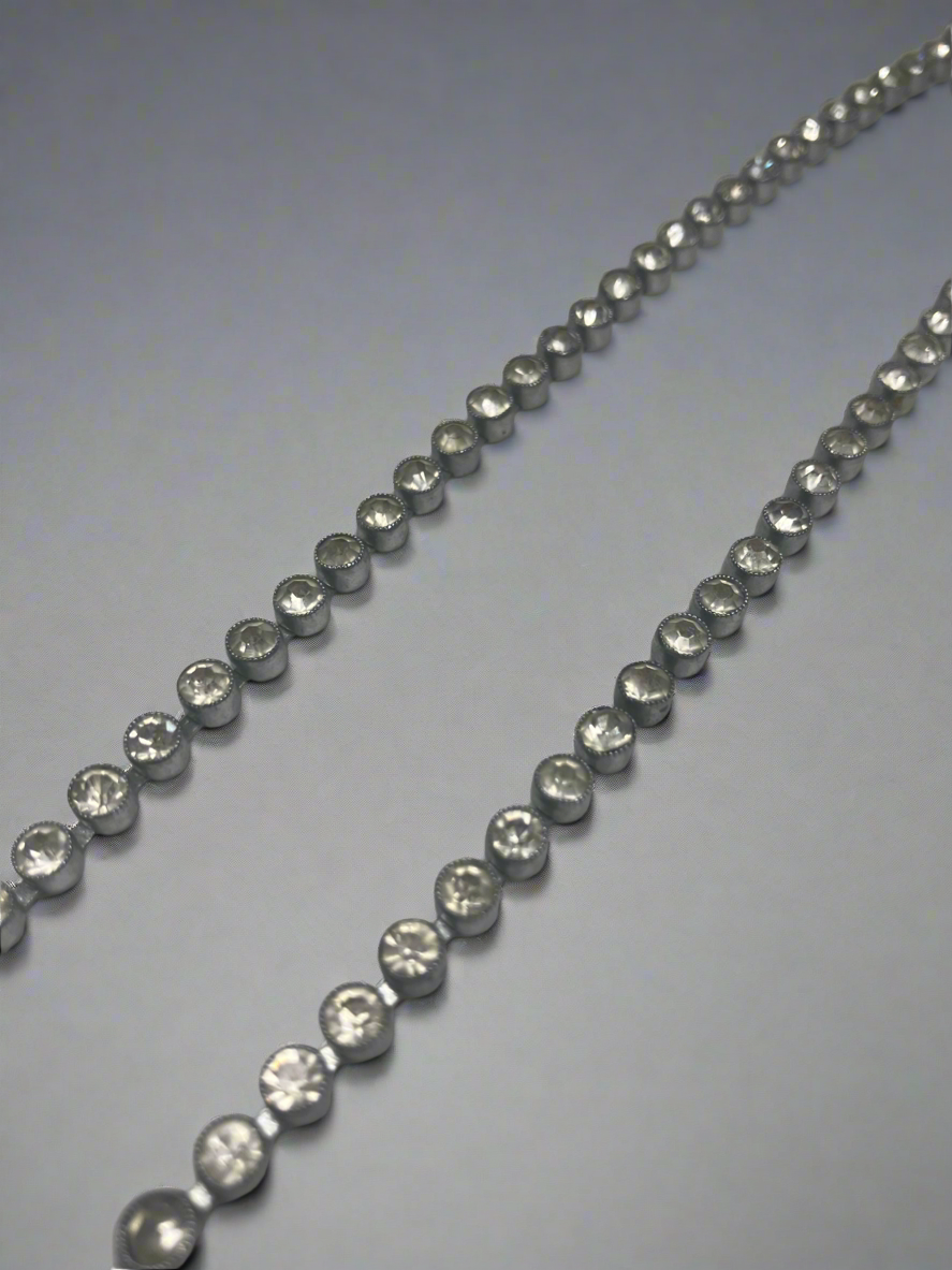 Vintage Czechoslovakian Bezel Set Rhinestone Necklace