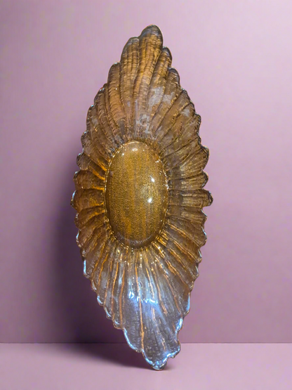 mcm pink glass oval dish