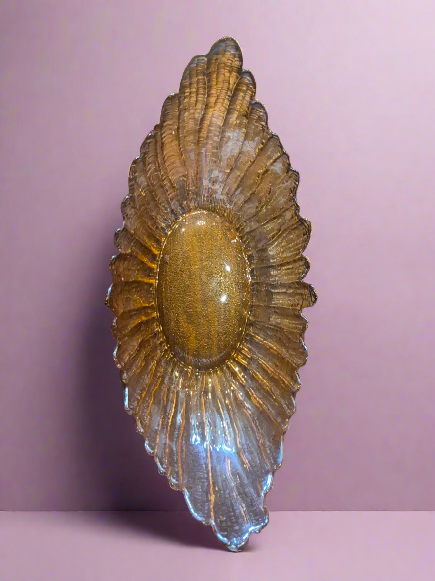 mcm pink glass oval dish