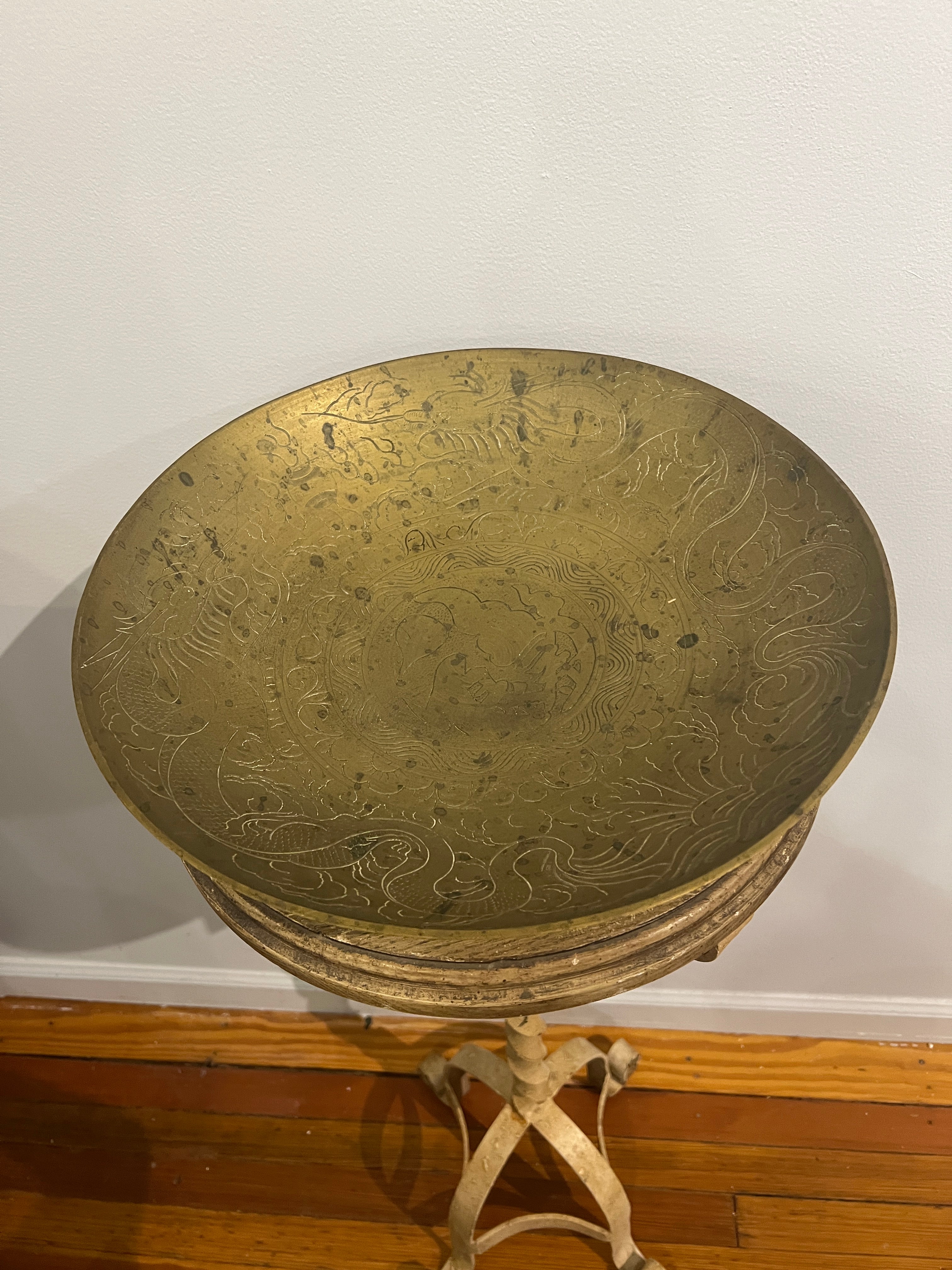 Large Brass Chinese Bowl