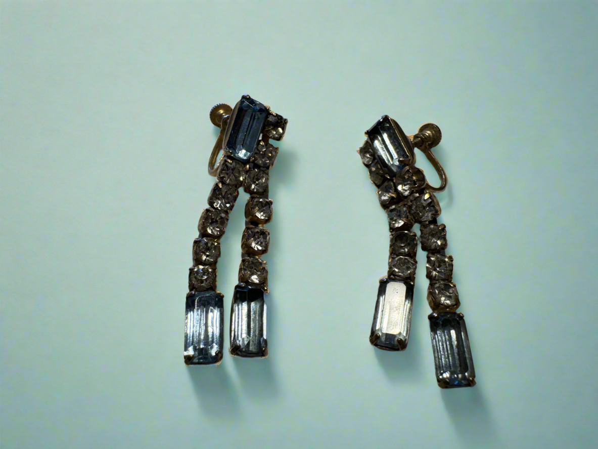 Vintage Rhinestone Dangle Earrings