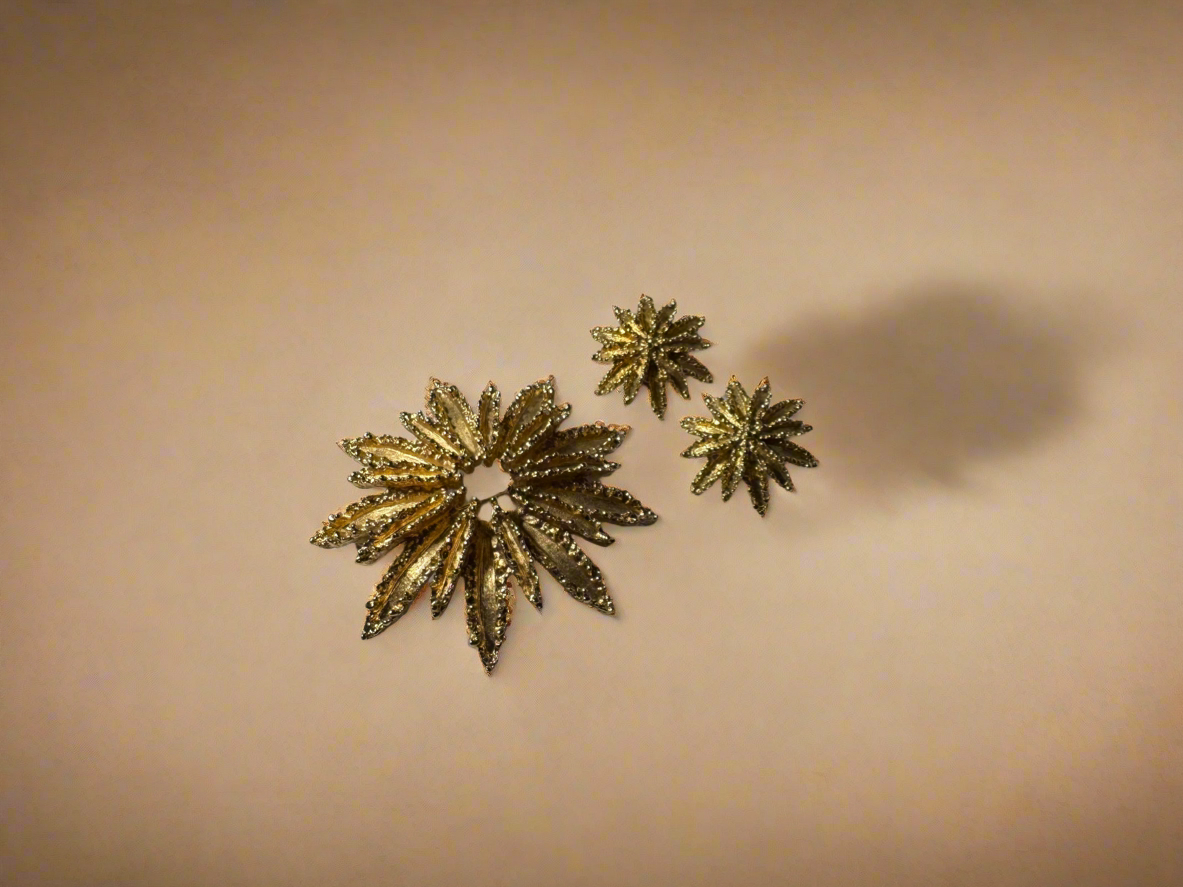 Avon Floral Burst Brooch & Earring set