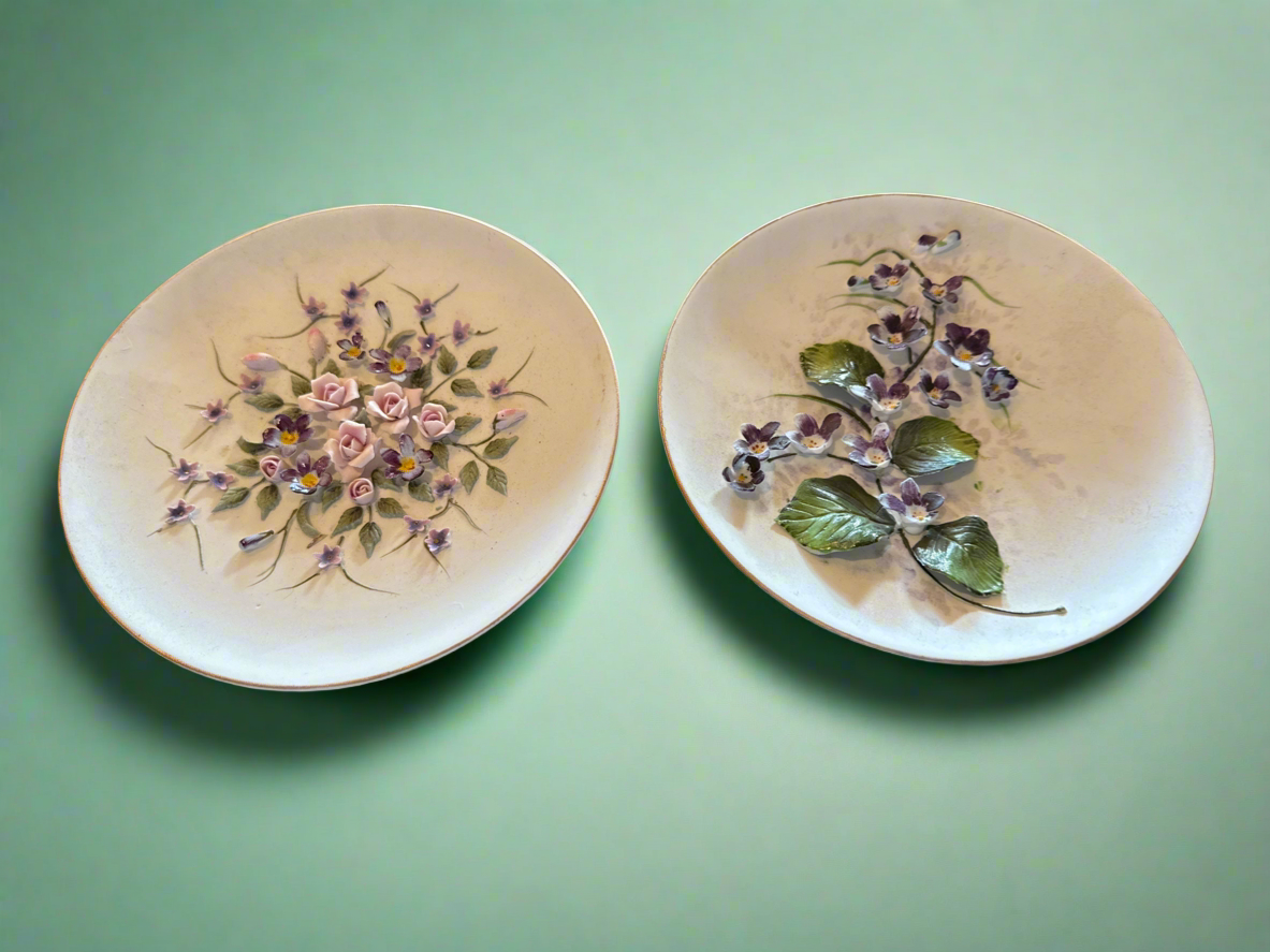Lefton Floral Porcelain Wall Plates (Set)
