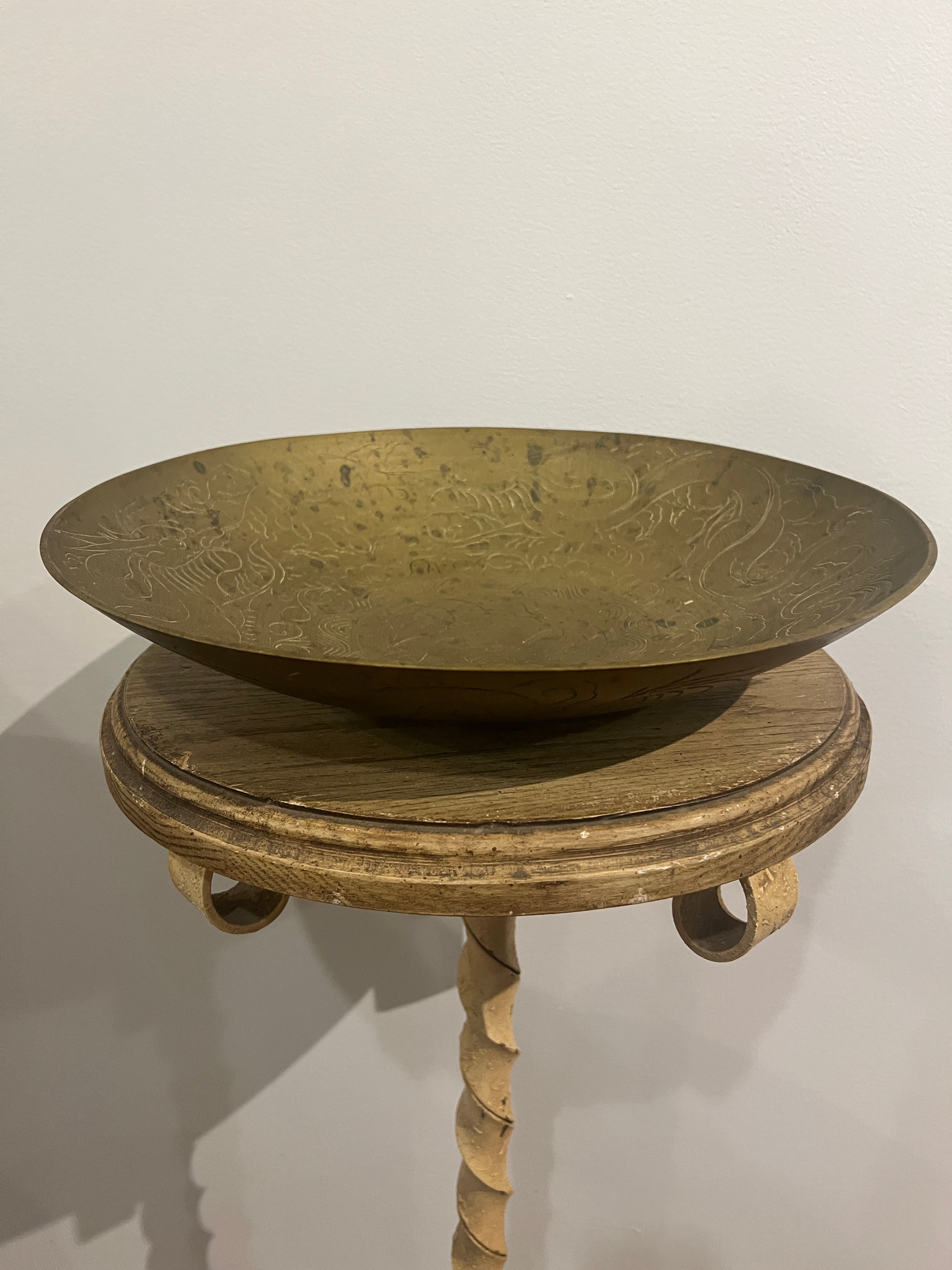 Large Brass Chinese Bowl