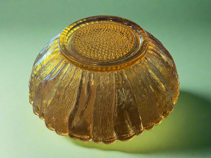 Vintage Amber Floral Serving Dish
