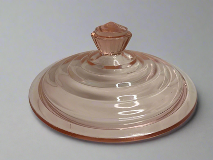 Pink depression Ribbed Cookie Jar