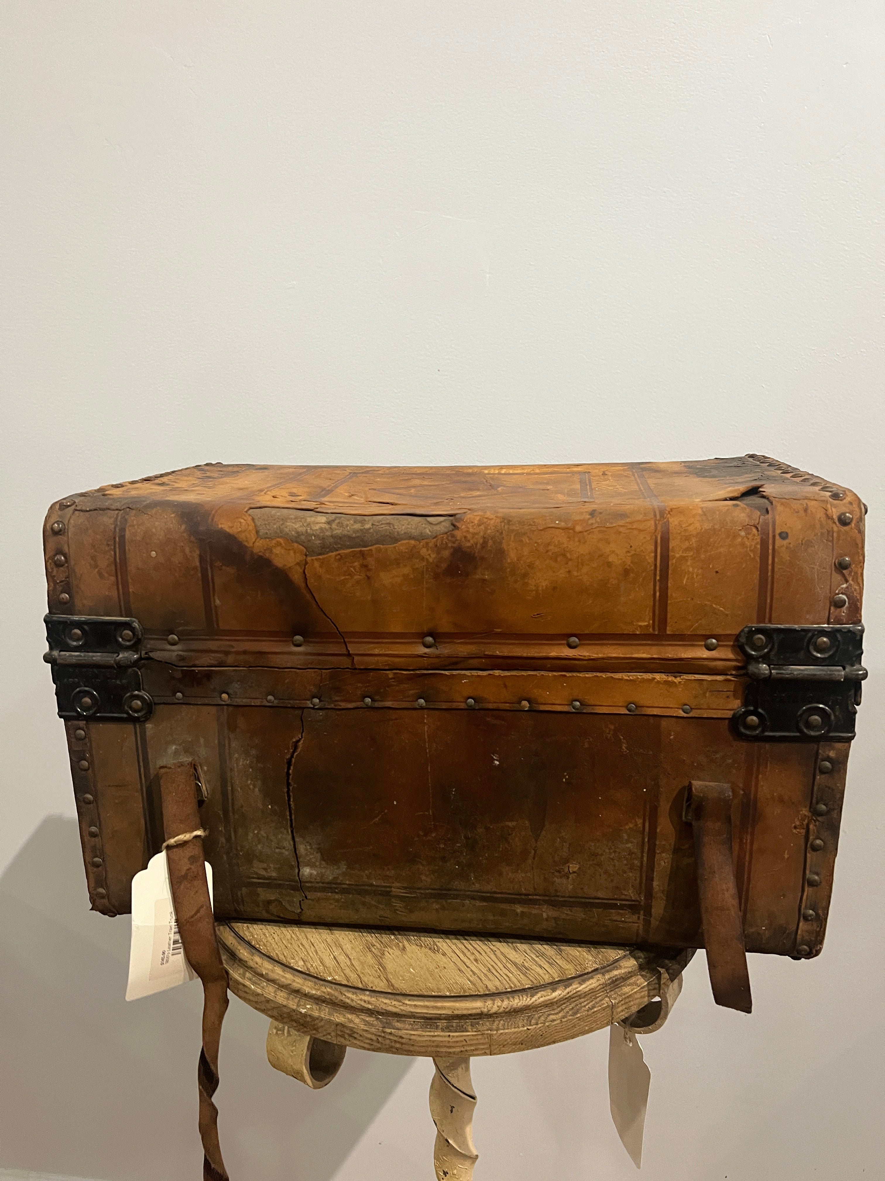 1800's Leather Train Trunk